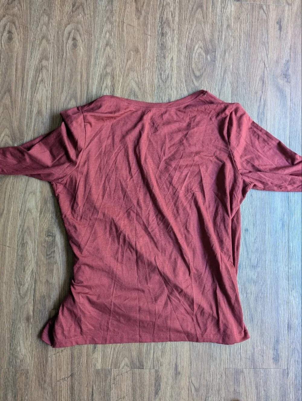 L.L. Bean Burgundy Wrap-Front Long Sleeve Top Sz XL